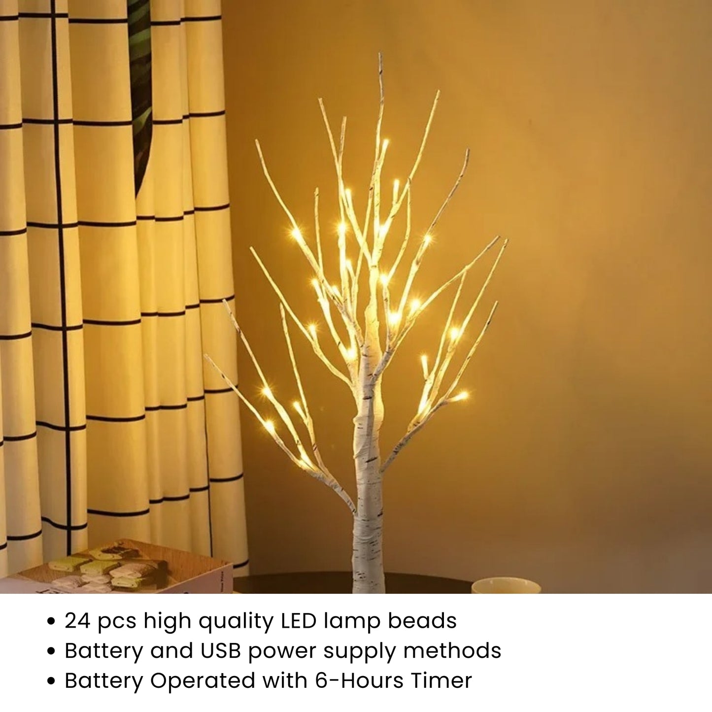 LED Birch Tree with Lights – Glowing Christmas Artificial Tree for Home & Indoor Decoration