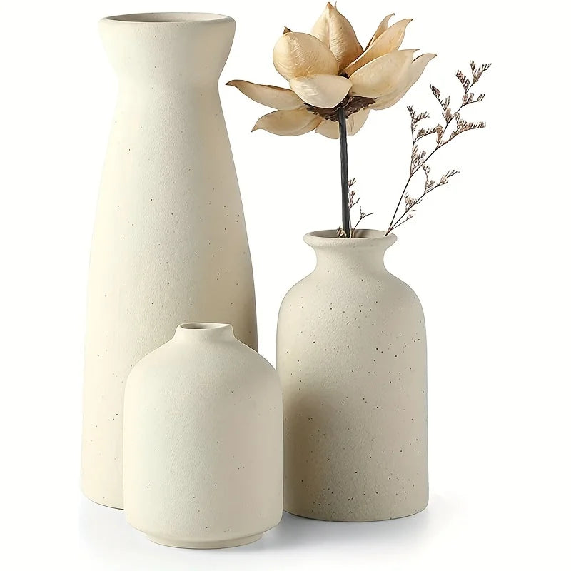 3 pc Modern Ceramic Vase Set