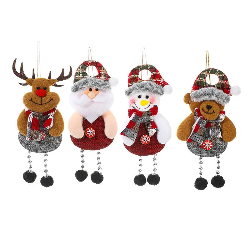 Fabric Elk Bear Santa Claus Snowman Dolls Christmas