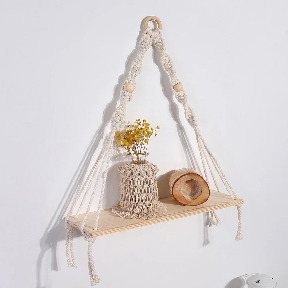 Floating Rope Hanging Shelves