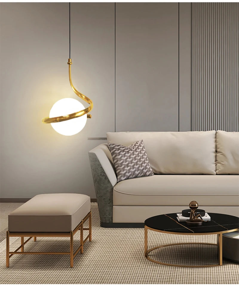 Elegant Hanging Glass Lamp – Soft Nordic Lighting