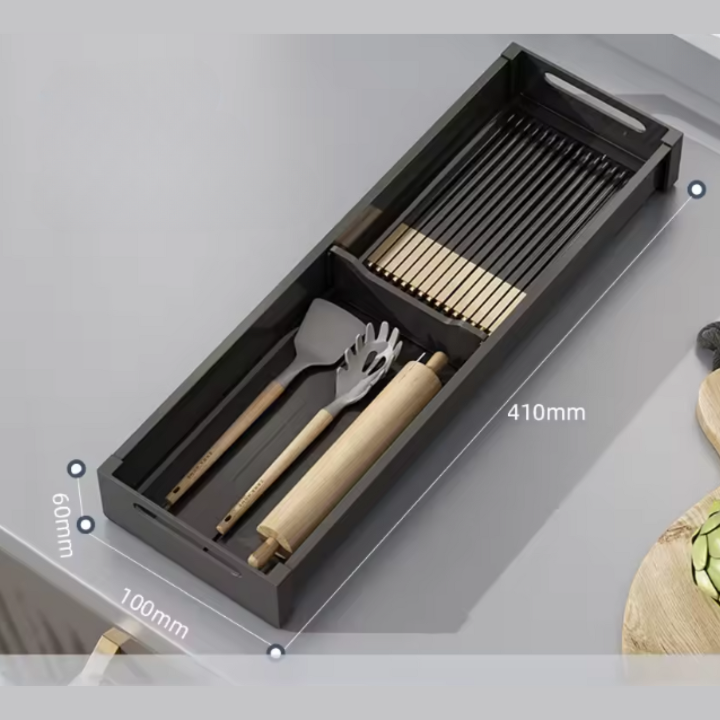 Aluminum Adjustable Dish Rack with Compartments