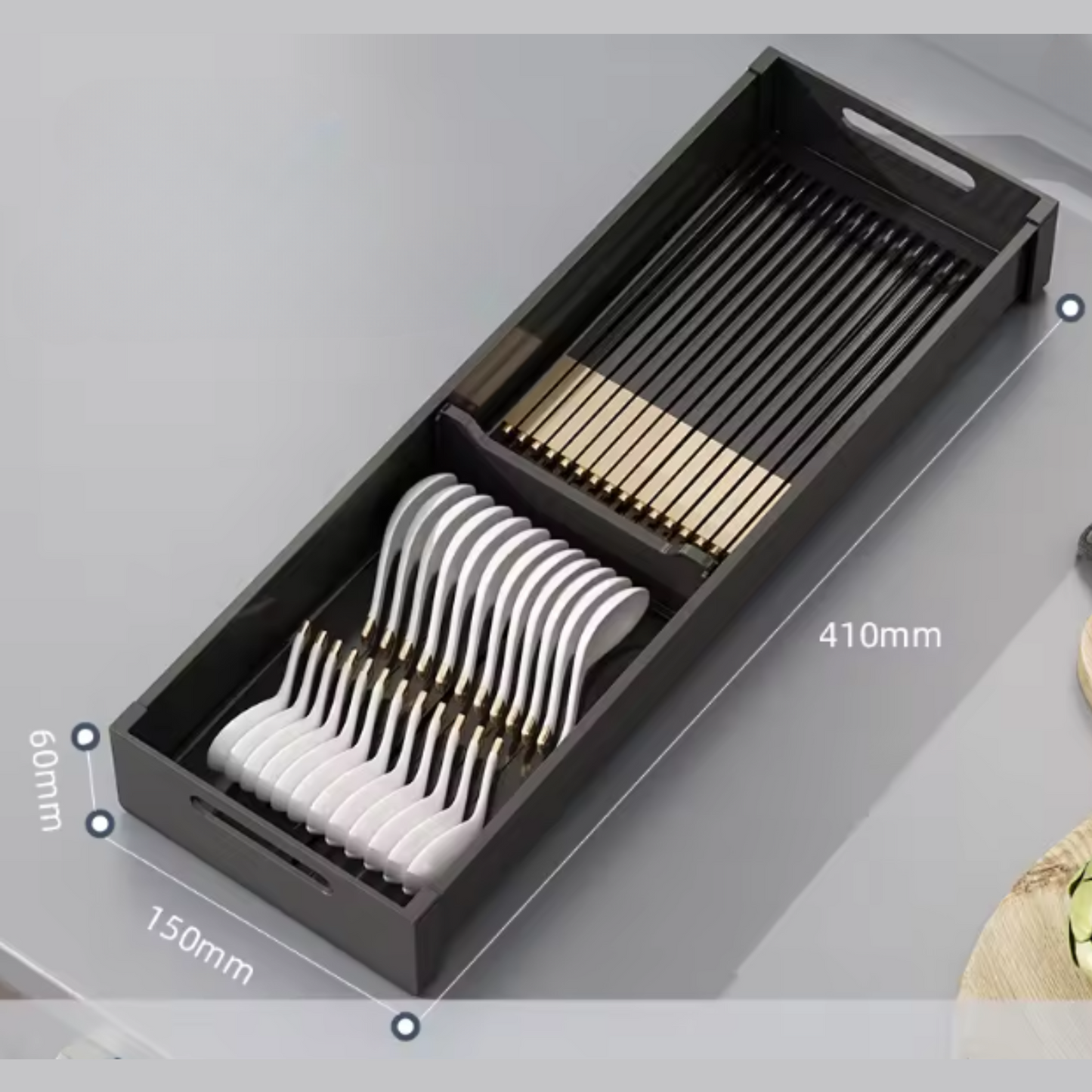 Aluminum Adjustable Dish Rack with Compartments