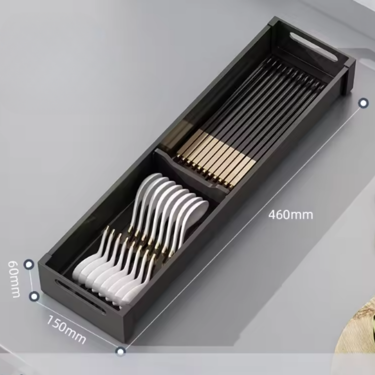 Aluminum Adjustable Dish Rack with Compartments