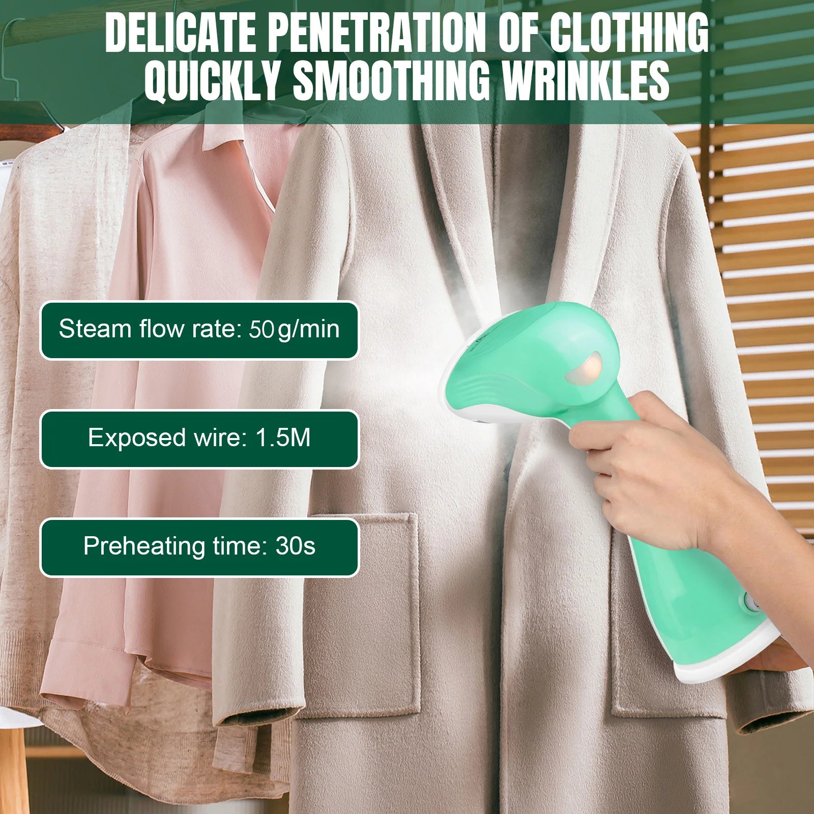 4800W Clothes Steamer lifestyle image steam flow 