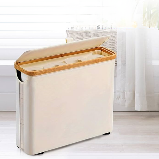 Bamboo Toilet Paper Storage Basket 