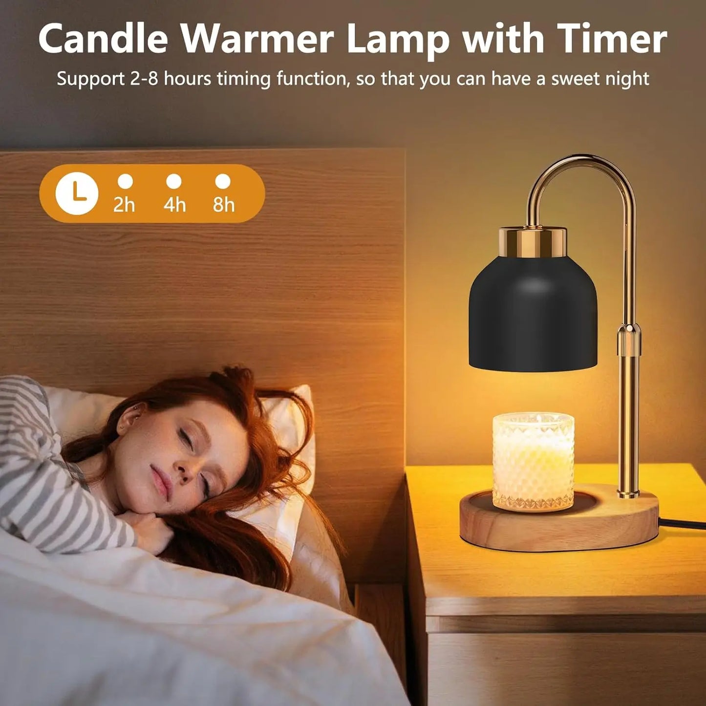 Bonfire Aromatherapy Diffuser – Candle Warmer Lamp with Timer & Adjustable Brightnes