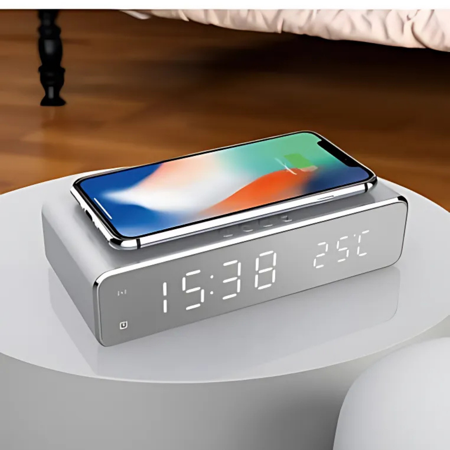 Wireless Charger Alarm Clock with LED 