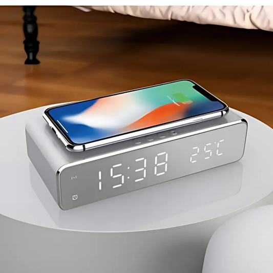 Wireless Charger Alarm Clock with LED 