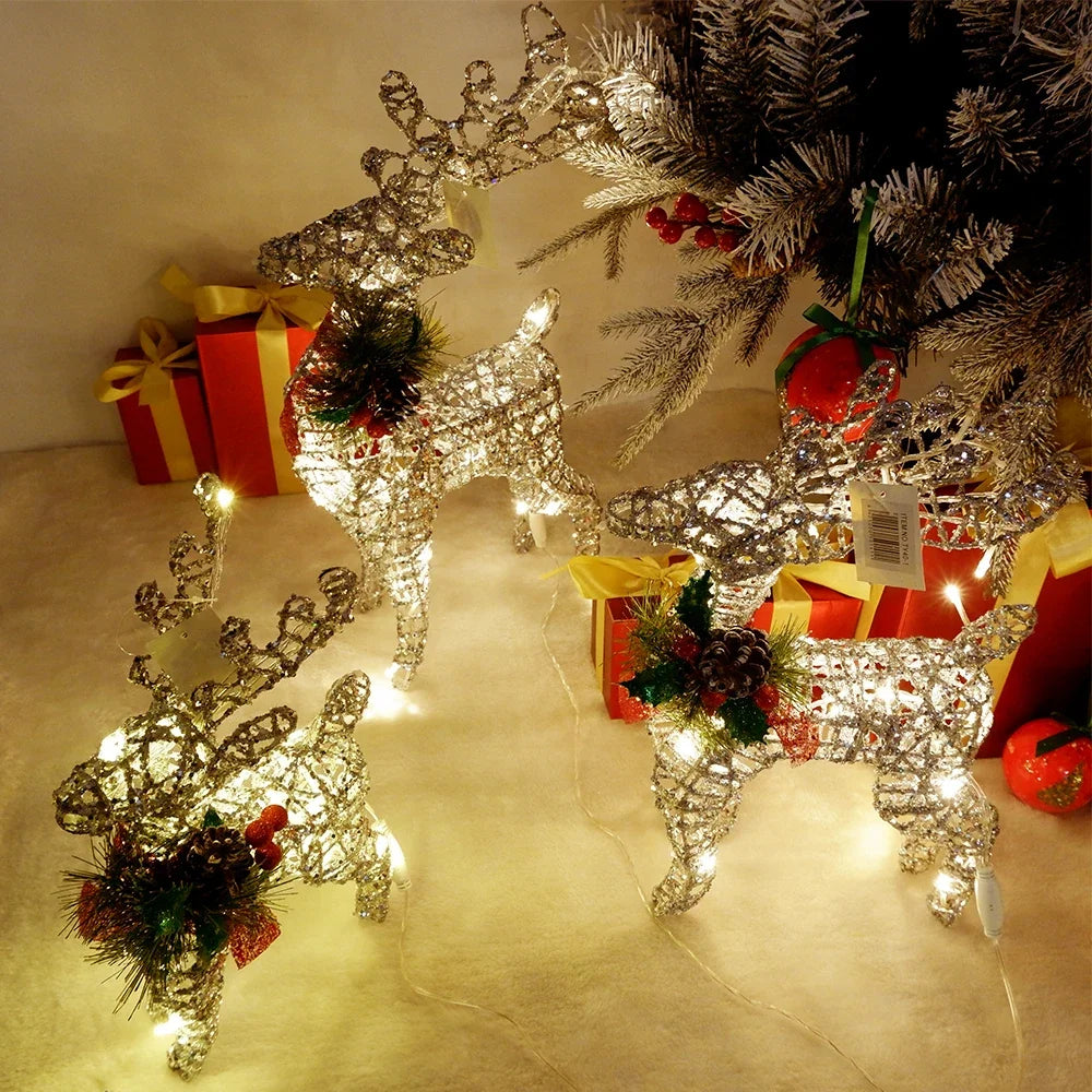 Christmas Lighted Reindeer Family Outdoor