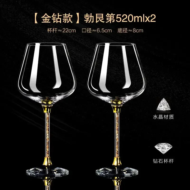 Elegant Crystal Glassware black 2pc