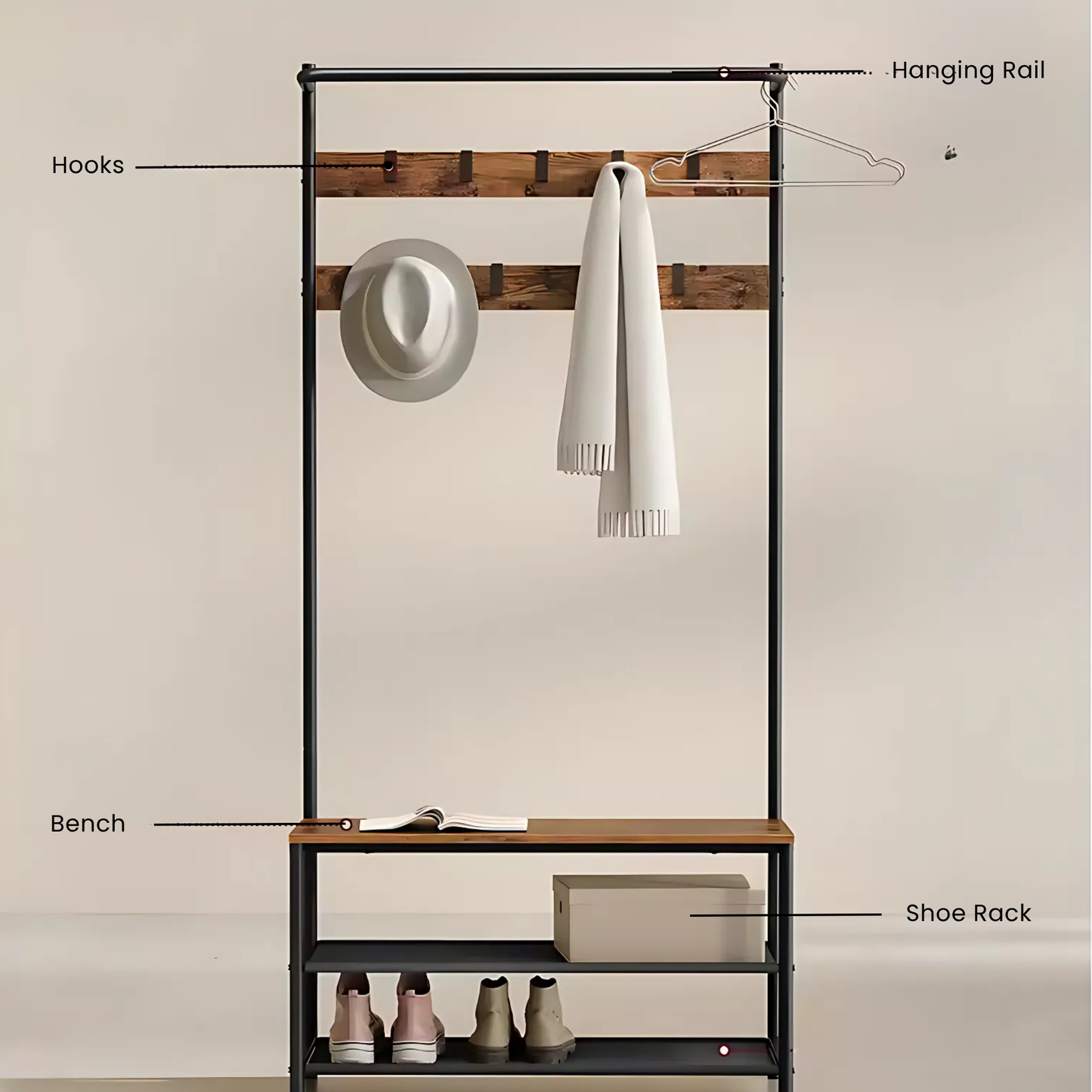 Stylish Entryway Hall Tree 