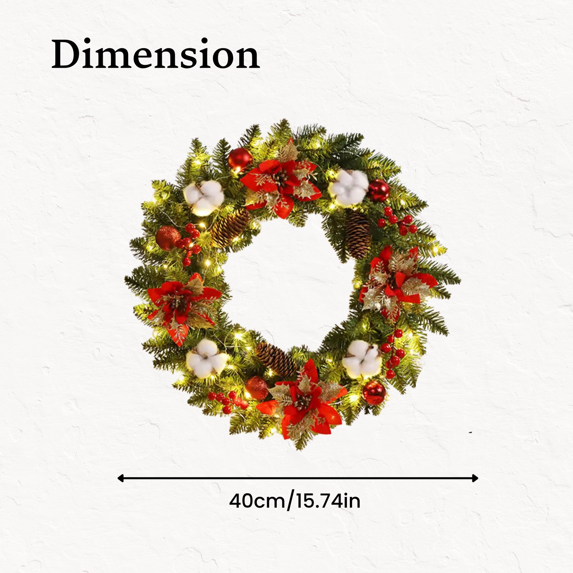 Faux Christmas Garland Dimension