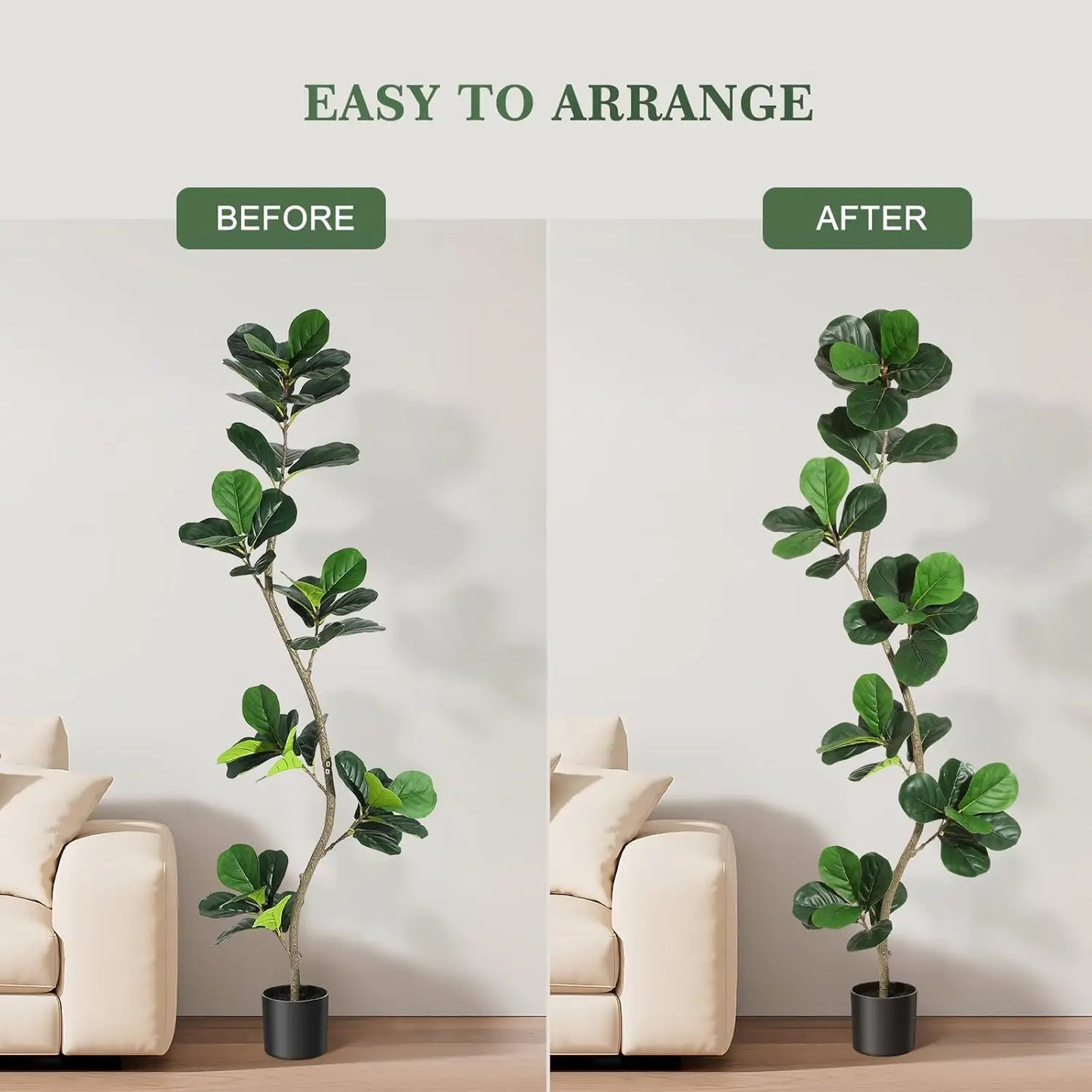  Faux Potted Fig Tree before after 