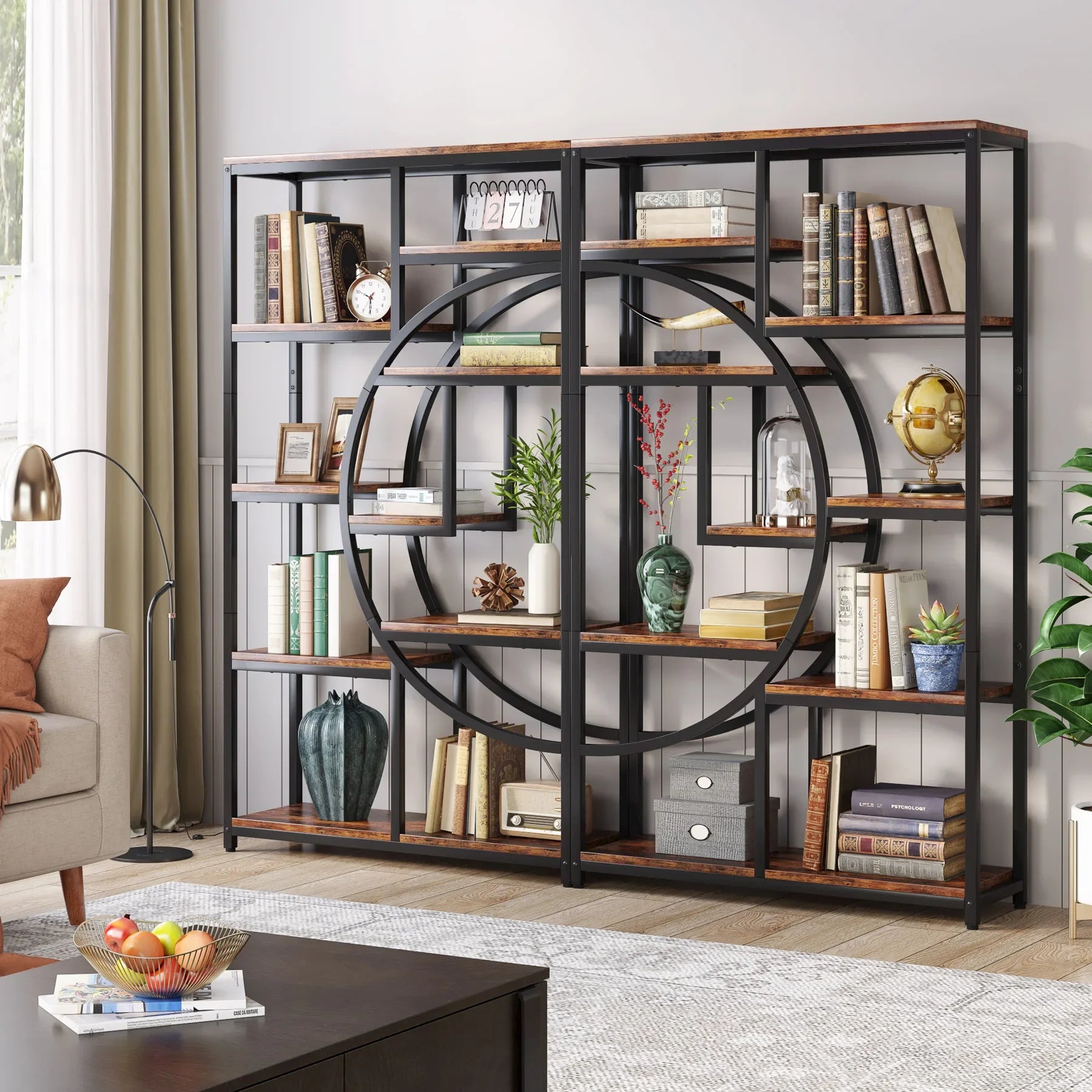 Freestanding Tall Bookshelves Display Shelf Storage