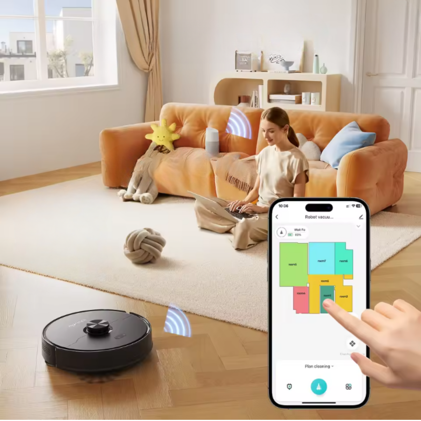 Smart 3-in-1 Robot Vacuum Mop lifestyle image 
