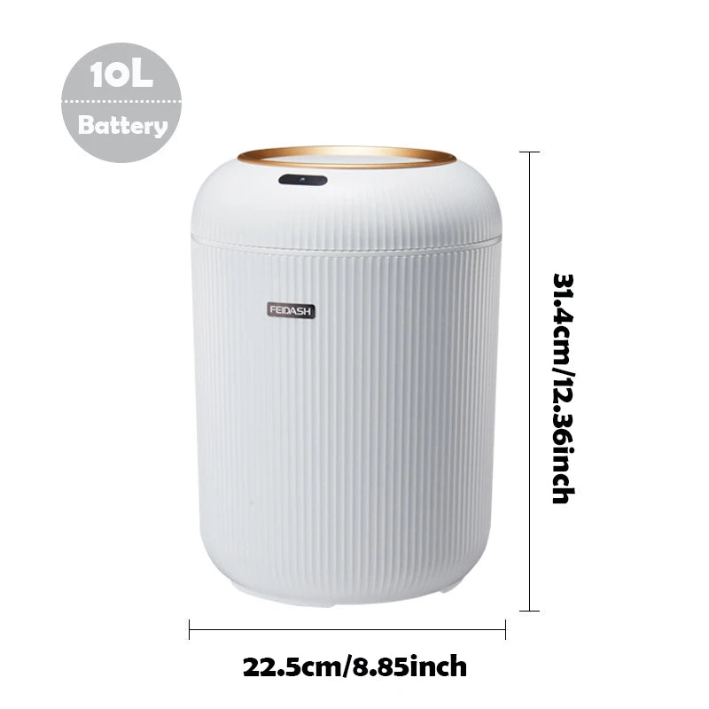 Motion-Activated Trash Can for Kitchen & Bath white 