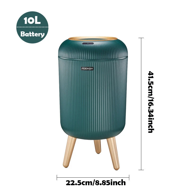 Motion-Activated Trash Can for Kitchen & Bath with stand green with stand 