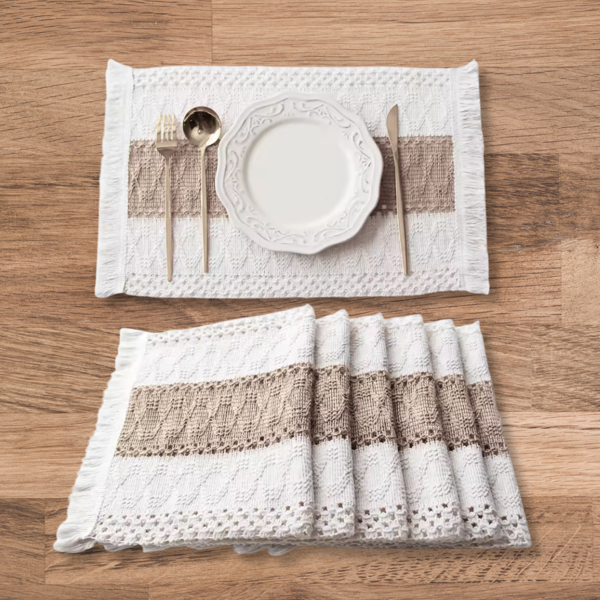 Natural Cotton Burlap Placemats