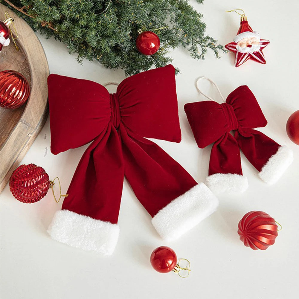 Red Velvet Christmas Bow Decoration 