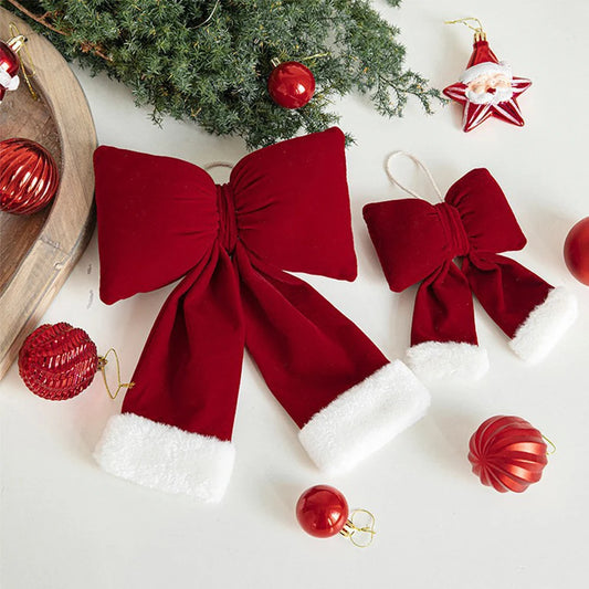 Red Velvet Christmas Bow Decoration 
