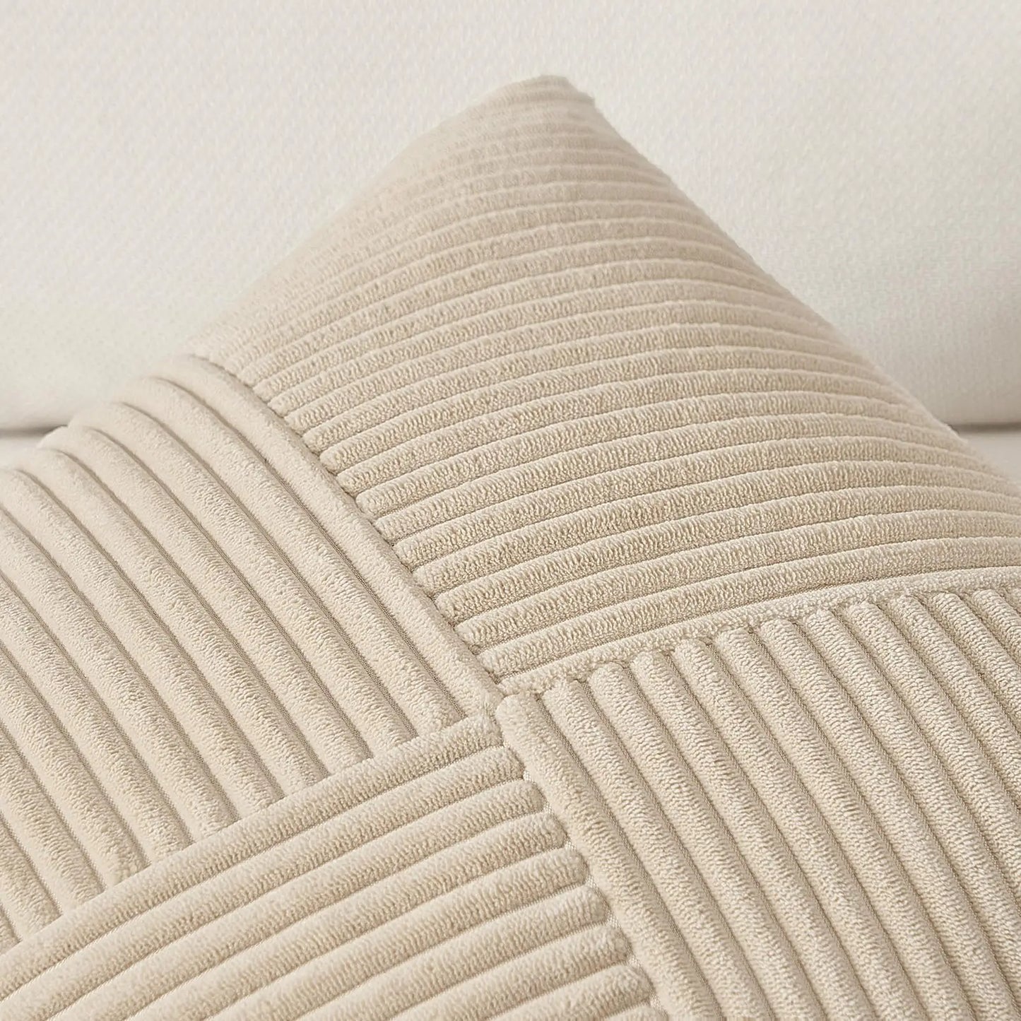 Decorative Throw Pillow Covers – Soft Corduroy Cushion Case 45x45cm | Neutral Spring Pillow Covers