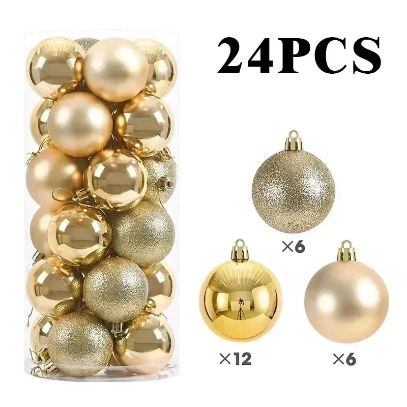 24Pcs Christmas Balls Big Set – Large Christmas Tree Ornaments for Holiday, Party & New Year Decoration