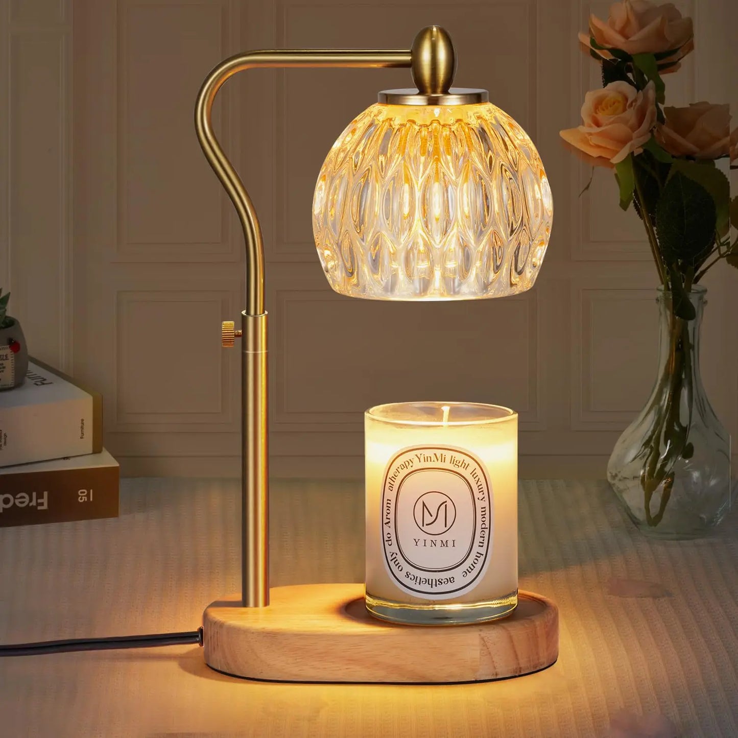 Retro Oil Diffuser Lamp – Adjustable Aromatherapy Candle Warmer Lamp with Timer & Dimmer for Home Decor