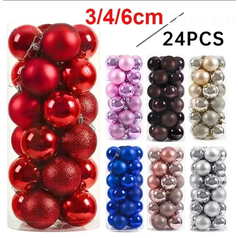 24Pcs Christmas Balls Big Set – Large Christmas Tree Ornaments for Holiday, Party & New Year Decoration
