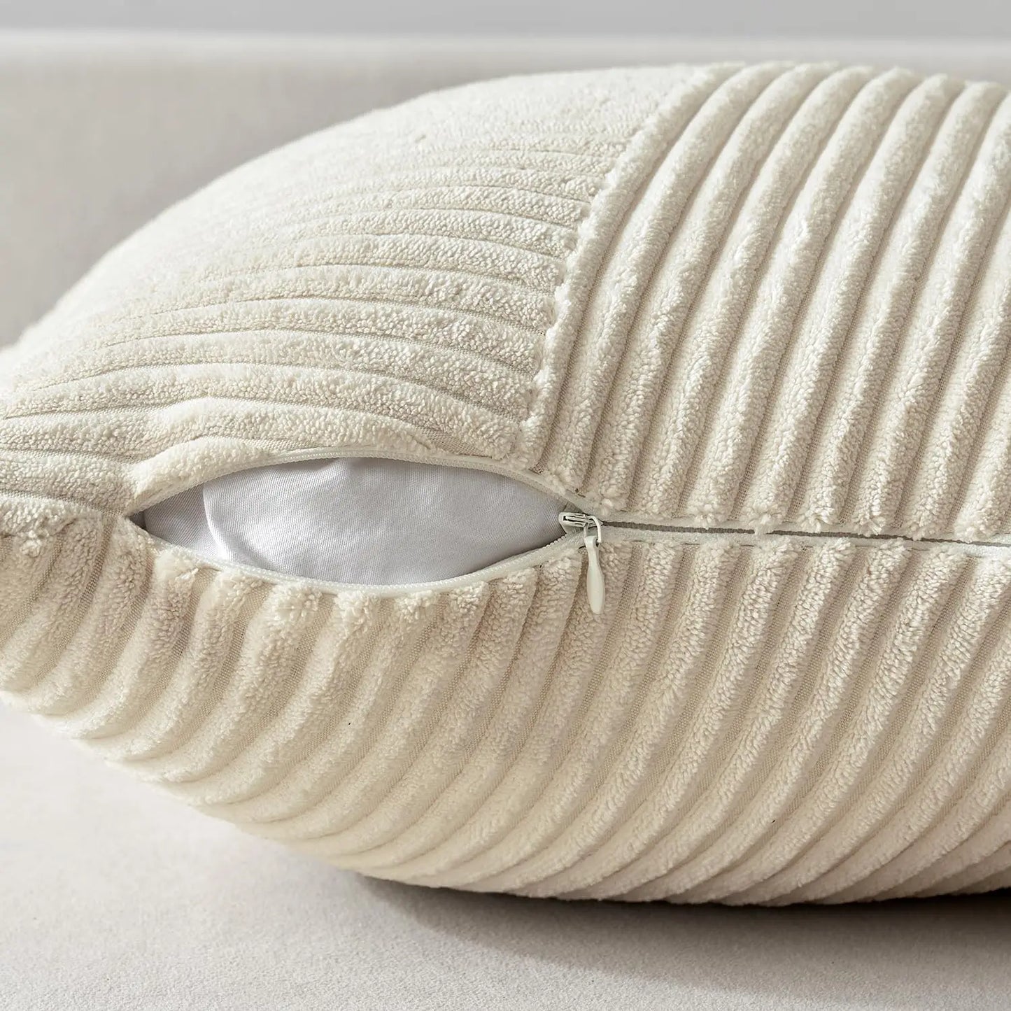 Decorative Throw Pillow Covers – Soft Corduroy Cushion Case 45x45cm | Neutral Spring Pillow Covers