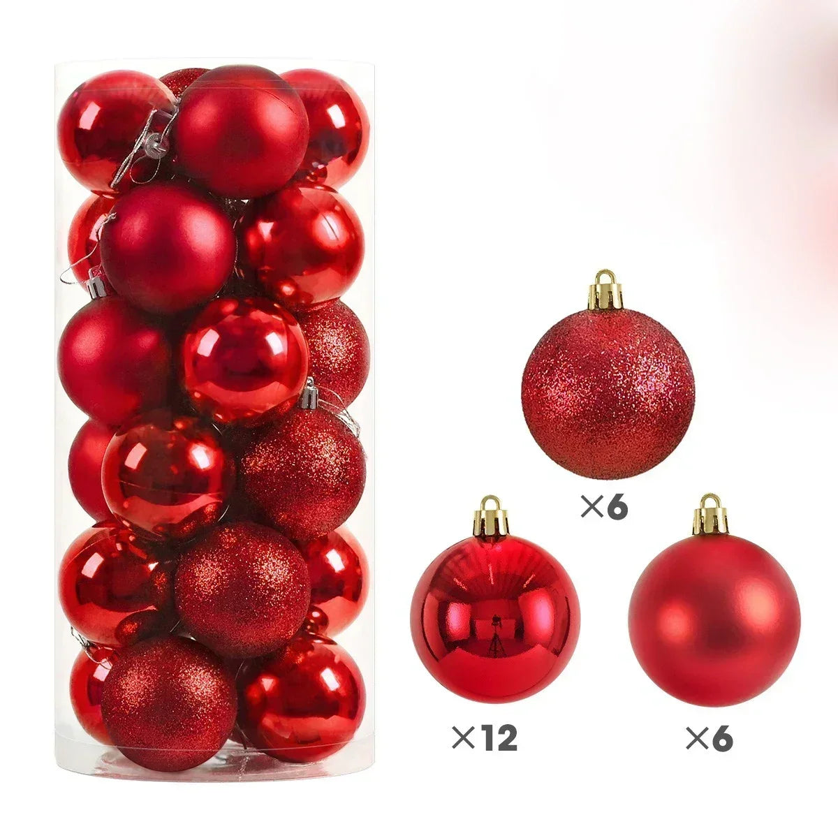 24Pcs Christmas Balls Big Set – Large Christmas Tree Ornaments for Holiday, Party & New Year Decoration