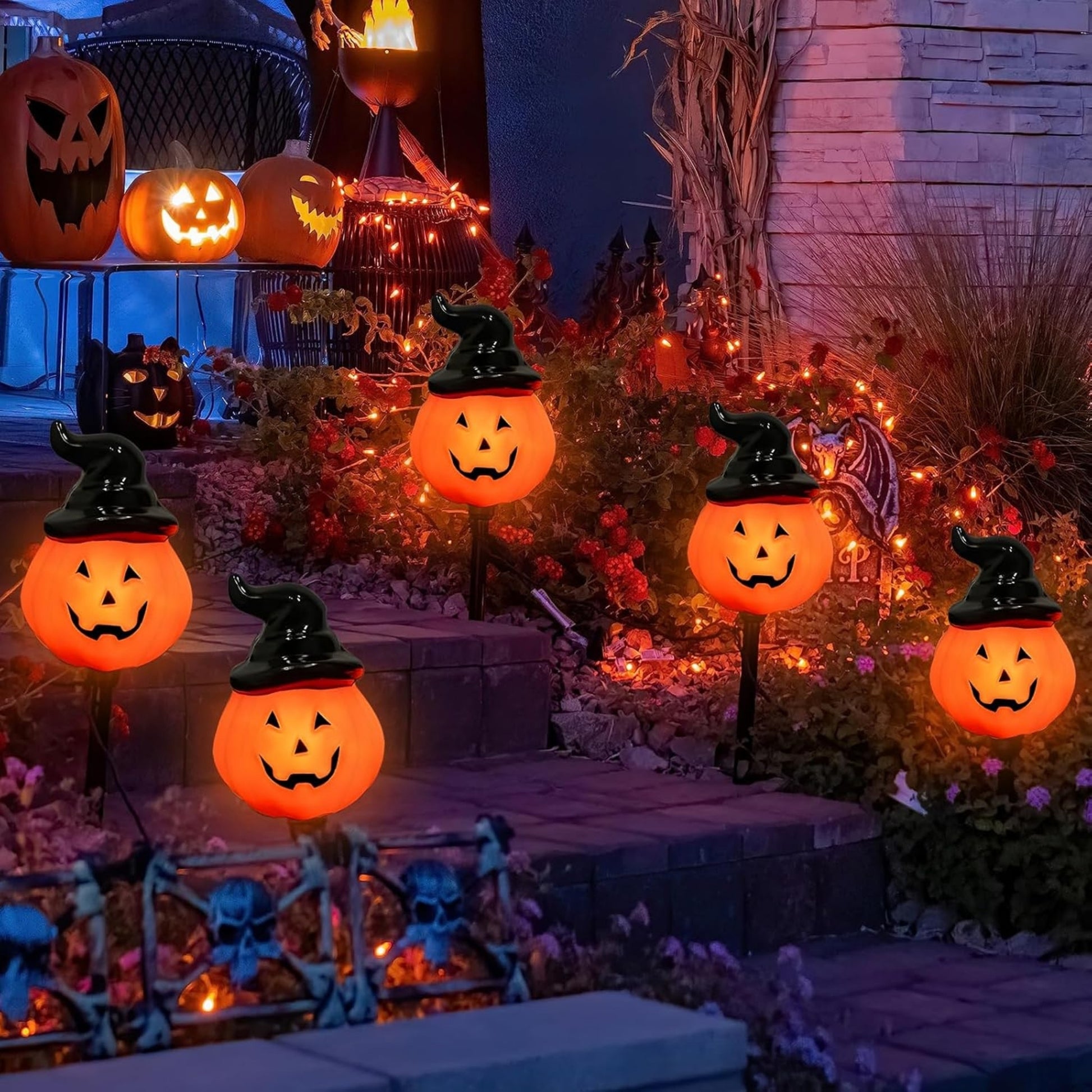 Solar Powered Halloween Pumpkin Lights