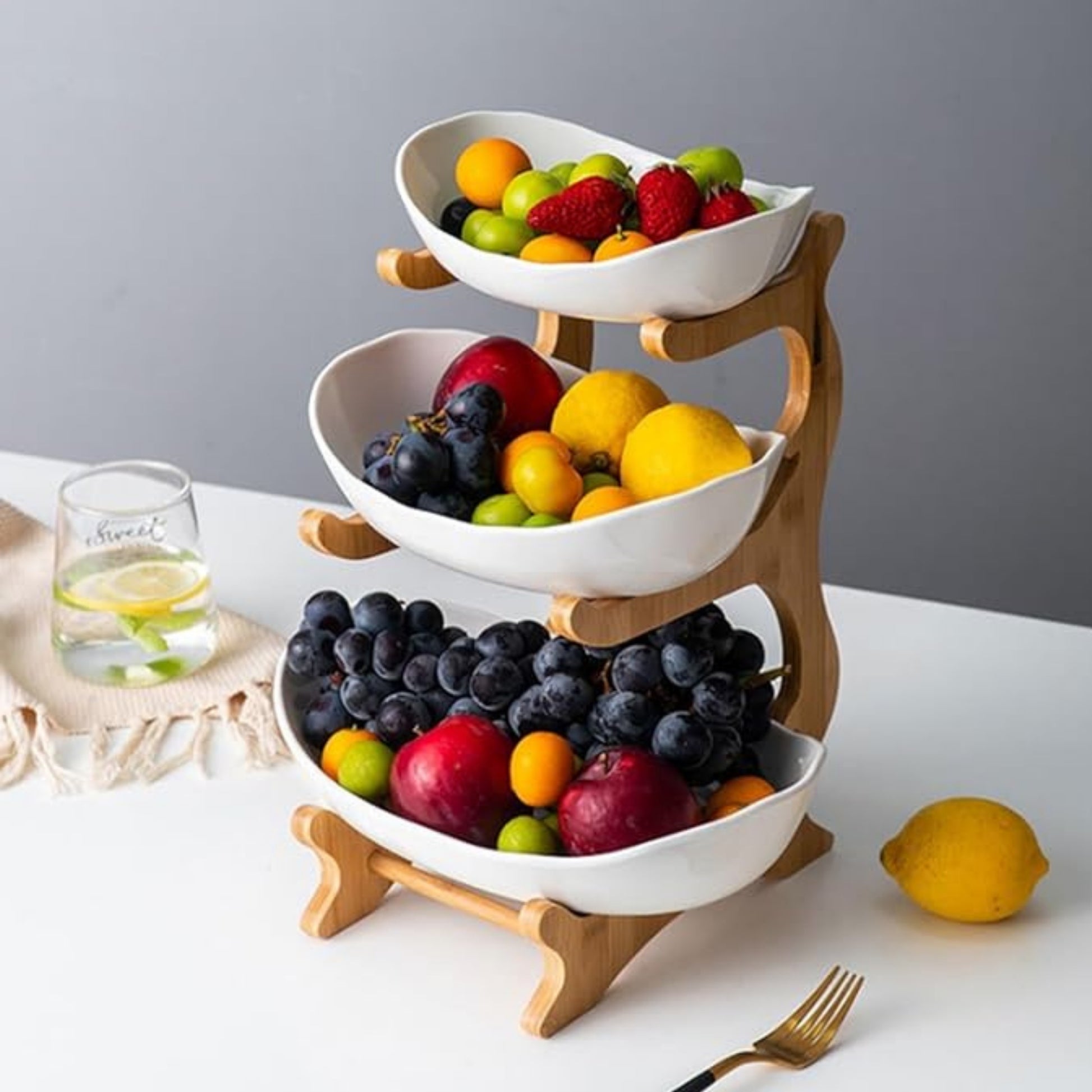 Tier Fruit Holder – Modern Plastic Snack 