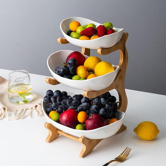 Tier Fruit Holder – Modern Plastic Snack 
