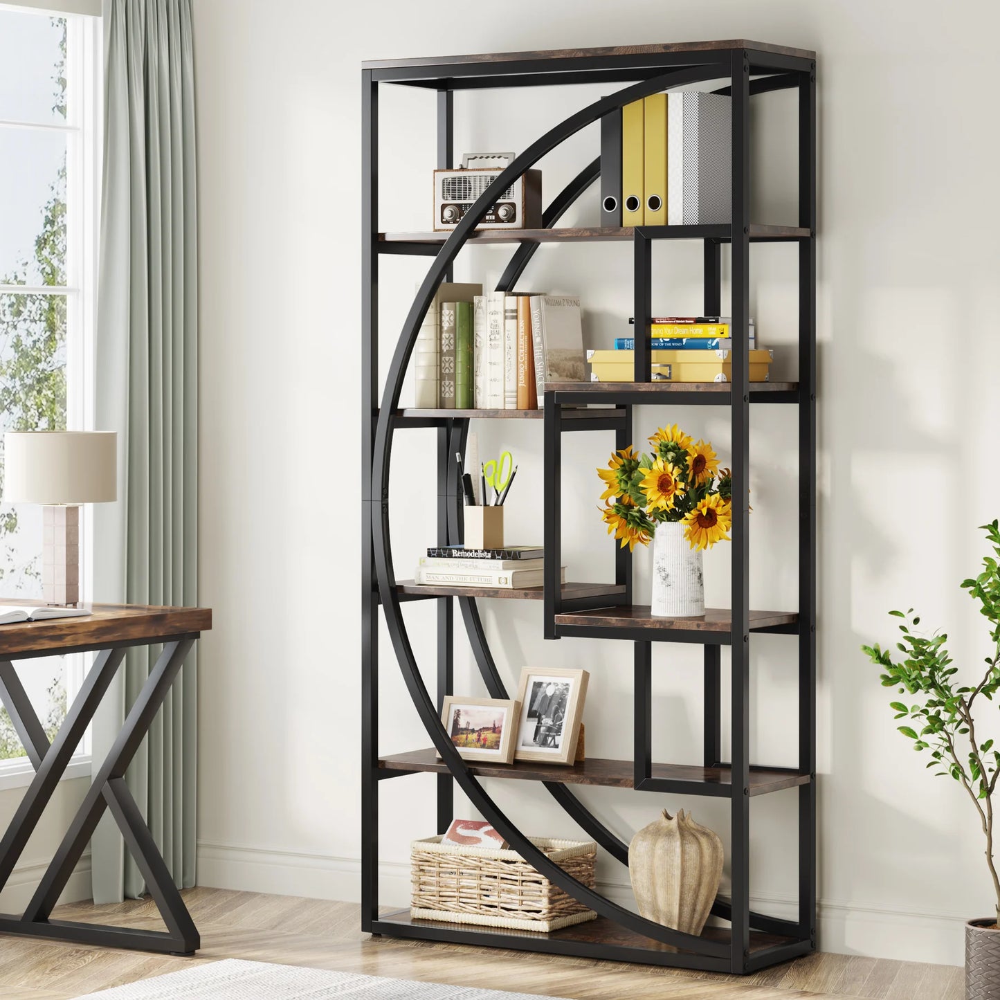 Tribesigns Bookshelf, Industrial 5-Tier Etagere