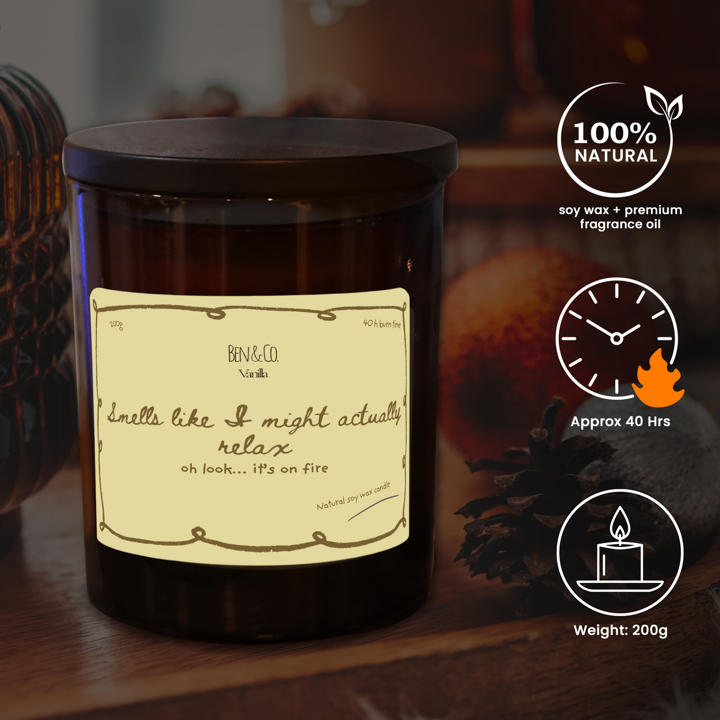 Vanilla candle features