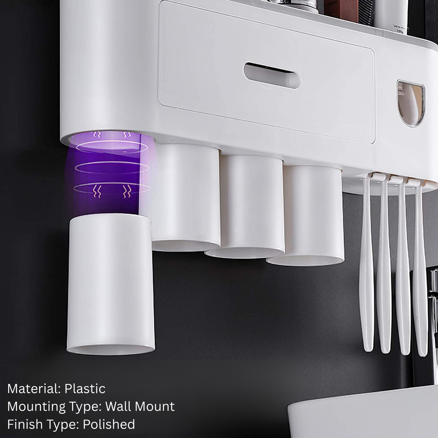 Wall-Mounted Magnetic Toothbrush Organizer