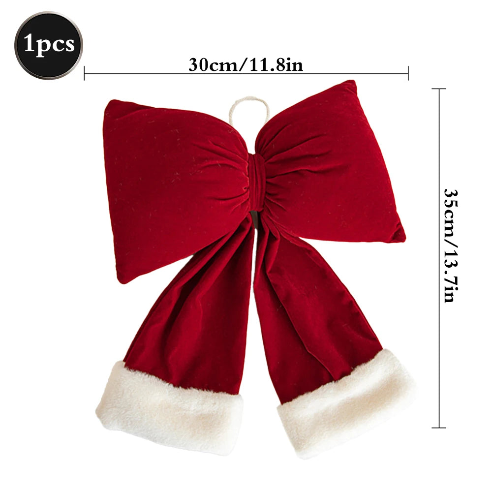 christmas bow Red white 