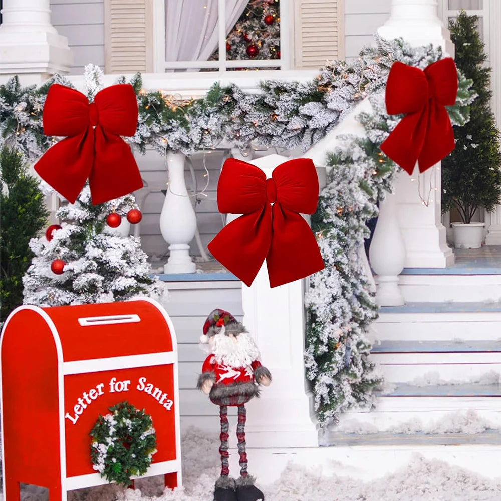 red christmas bows
