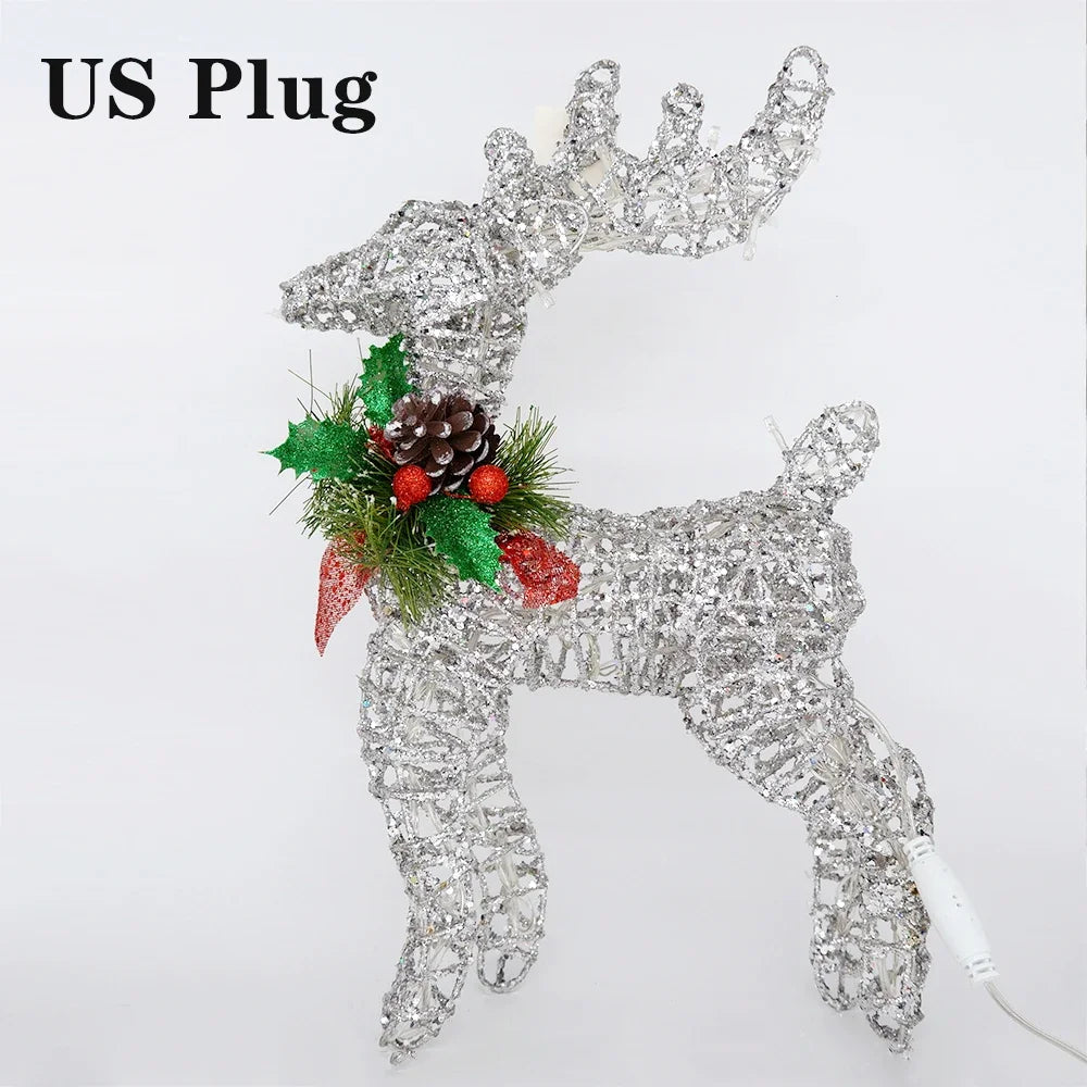  silver Lighted Reindeer Christmas 
