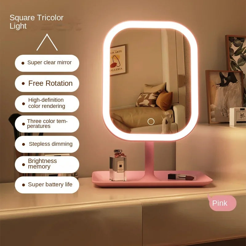 vanity mirror with lights Pink